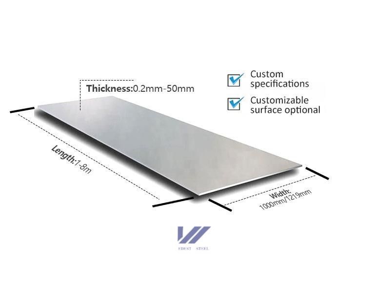 3mm-2500mm Customized Size SS 304 Plate 304 2b Stainless Steel Sheet For Architecture